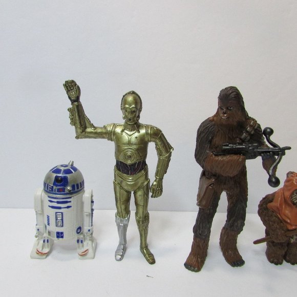 lot Star Wars figures Vader Fett Greivous Jar Jar Yoda C3 R2 Wicket Chewy droids - Picture 10 of 12